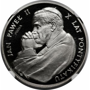 PRÓBA NIKIEL 10000 złotych 1988 Jan Paweł II - X Lat Pontyfikatu