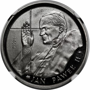 PRÓBA NIKIEL 10000 złotych 1988 Jan Paweł II - popiersie w lewo z krzyżem na tle