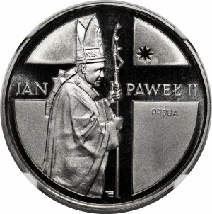 SAMPLE NIKIEL 10000 gold 1989 John Paul II - half-posture to the right with a cross in the background