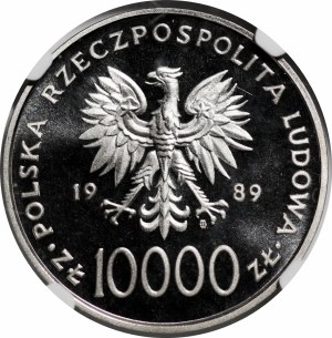 SAMPLE NIKIEL 10000 gold 1989 John Paul II - half-posture to the right with a cross in the background