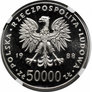 PRÓBA NIKIEL 50000 złotych 1988 Józef Piłsudski