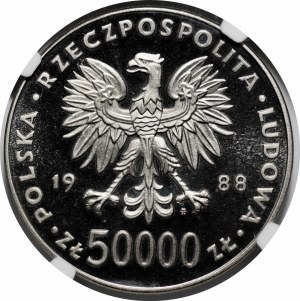 SAMPLE NIKIEL 50000 gold 1988 Józef Piłsudski