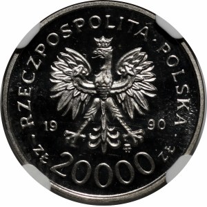 PRÓBA NIKIEL 20000 złotych 1990 Solidarność 1980-1990