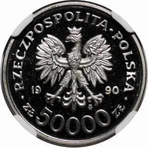 PRÓBA NIKIEL 50000 złotych 1990 Solidarność 1980-1990