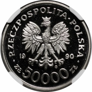SAMPLE NIKIEL 50000 PLN 1990 Solidarity 1980-1990