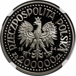 PRÓBA NIKIEL 200000 złotych 1994 Zygmunt I Stary - popiersie