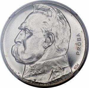 SAMPLE 10 gold Pilsudski 1934 - SILVER - LUSTLED