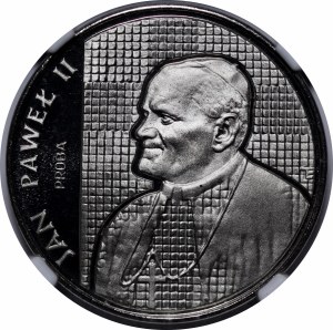 SAMPLE NIKIEL 5000 gold 1989 John Paul II - bust on the background of a grille