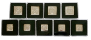 Set of silver clip Polish coins of general circulation 2005