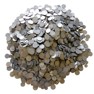 Zestaw aluminiowych monet obiegowych PRL
