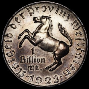 Germany, Westphalia, 1 trillion marks 1923