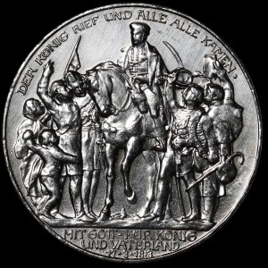 Niemcy, Prusy, 3 marki 1913 A, 100 Lat Wojen Napoleońskich
