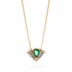 Smaragdový a diamantový náhrdelník 1. polovina 20. století.