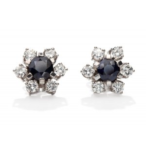 Earrings with sapphires and diamonds XX/XXI century.