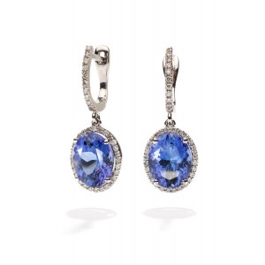 Earrings with tanzanites early 21st century.