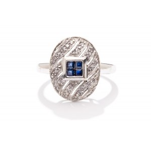 Ring with diamonds and sapphires 2nd half of 20th century.