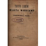 Tariff of houses of the city of Warsaw and the suburb of Prague [Warsaw 1869].
