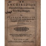 Cerasinus Kirstein Jan - Handbuch einiger Gemeinplätze des Magdeburger Rechts von Jan Kirstein Cerasinus, Advokat desselben Rechts auf der Burg zu Krakau, unterwegs erklärt [altpolnischer Druck, Krakau 1629].