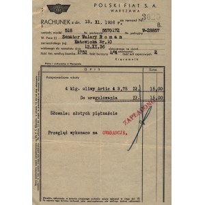 Předválečná prohlídka a výměna oleje u polského vozu Fiat 518 [Varšava 1936].