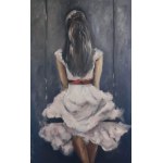 Katarzyna Popińska, NA HUŚTAWCE 50 x 70 cm.