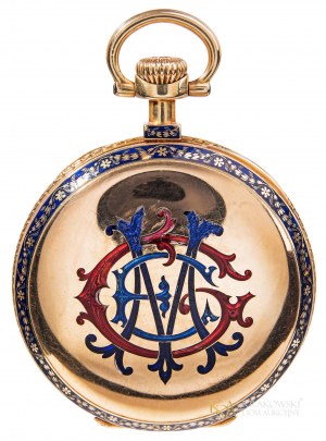 Patek Philippe, Zegarek kieszonkowy z emaliowanym monogramem (XIX/XX w.)