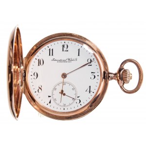 International Watch Co Schaffhausen, kapesní hodinky (1907) se zlatým řetízkem