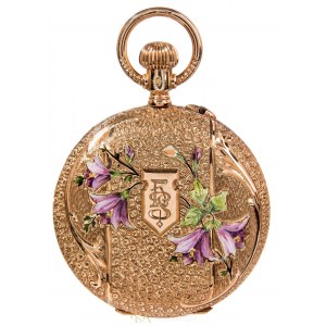 H. Moser &amp; Cie, Pocket watch with floral motif (19th/20th century).