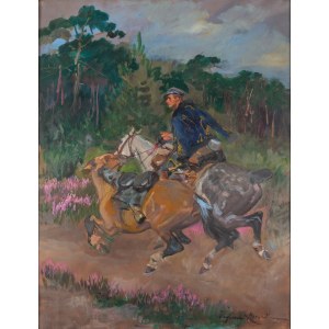 Wojciech Kossak (1856 Paříž - 1942 Krakov), Lancer na koni s looserem, 1941