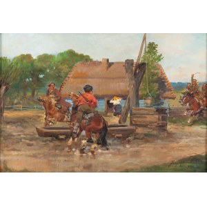 Jerzy Kossak (1886 Kraków - 1955 Kraków), Skirmish with Cossacks at the Well, 1930