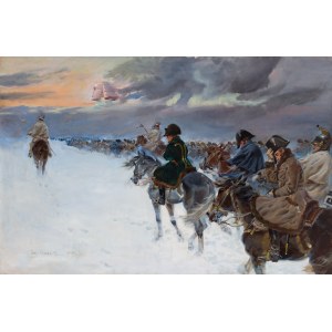 Jerzy Kossak (1886 Kraków - 1955 Kraków), Vision of Napoleon in the retreat from under Moscow, 1916