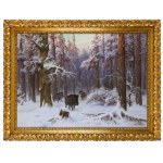 Ignacy Zygmuntowicz (1875 Varšava - 1947 Lodž), Húf diviakov v zimnom lese