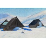 Alfred Terlecki (1883 Kielce - 1973 Zakopane), Shacks in the Snow, 1929