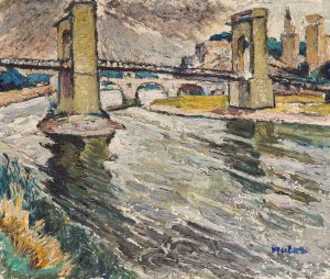 Maria Melania Mutermilch \ Mela Muter (1876 Warszawa - 1967 Paryż), Pejzaż z Awinionu. Mosty nad Rodanem, około1940