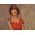 Benn Bencion Rabinowicz (1905 Bialystok - 1989 Paříž), Portrét ženy v červených šatech, 1941