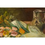 Adolf Feder (1886 Odessa - 1943 Auschwitz camp), Still life with bouquet of flowers and pitcher