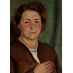 Wojciech Weiss (1875 Leorda, Rumunia - 1950 Kraków), Portret Wandy Muchy, matki artystki Janiny Muszanki Łakomskiej, lata 40. XX w.