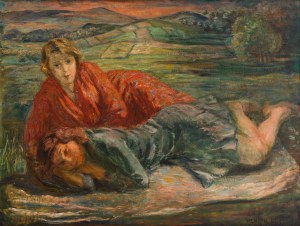 Henryk Gotlib (1890 Kraków - 1966 South Godstone (Anglia)), Kobiety na tle górskiego pejzażu, 1925-27