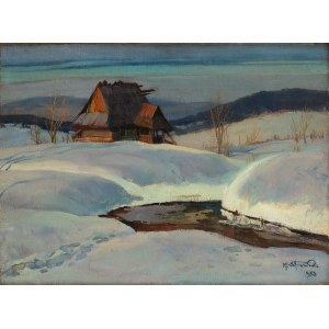 Michał Stańko (1901 Sosnowiec - 1969 Zakopane), Cottage in the Mountains, 1953