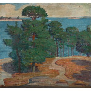 Aron Gerle (1860 - 1930), Kiefern am Meer, 1917