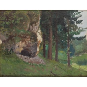 Adam Setkowicz (1879 Krakow - 1945 Krakow), Forest Landscape