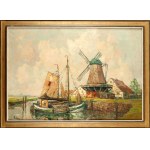 Rudolf Priebe (1889 Szulakowo - 1956 Rudolfstadt), Boats at the windmill
