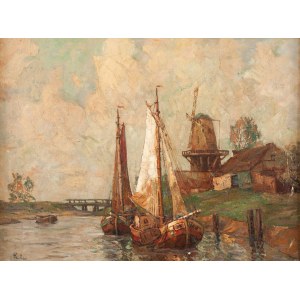 Rudolf Priebe (1889 Szulakowo - 1956 Rudolfstadt), By the canal in the Netherlands