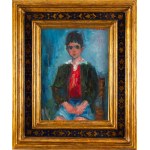 Jakub Zucker (1900 Radom - 1981 Nowy Jork), Portret chłopca w czerwonym sweterku