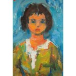 Jakub Zucker (1900 Radom - 1981 New York), Portrait of a girl against a blue background