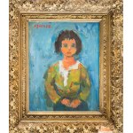 Jakub Zucker (1900 Radom - 1981 Nowy Jork), Portret dziewczynki na błękitnym tle
