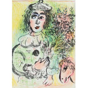 Marc Chagall (1887 Lozno bei Witebsk-1985 Saint-Paul de Vence), Clown mit Blumen