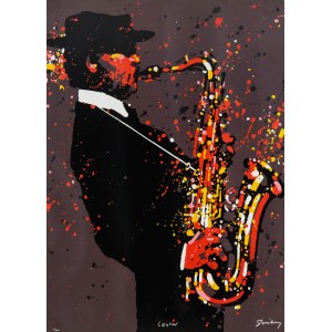 Waldemar Swierzy (1931 Katowice-2013 Warsaw), Lester Young from the series Great jazz people, 1987