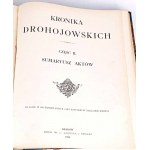 DROHOJOWSKI- KRONIKA DROHOJOWSKICH 1-2 wyd. 1904
