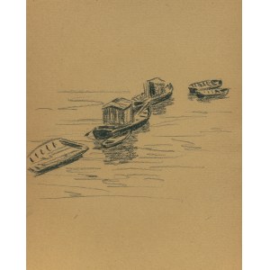Ludwik MACIĄG (1920-2007), Barges on the River