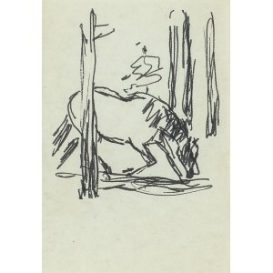 Ludwik MACIĄG (1920-2007), Sketch of a horse in the woods